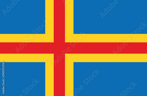 Flag of Åland, an autonomous region of Finland. Accurate proportion and official colors.