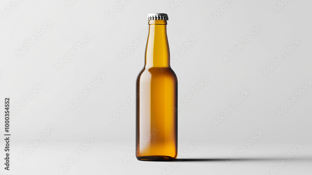 glass bottle beer isolated on white background