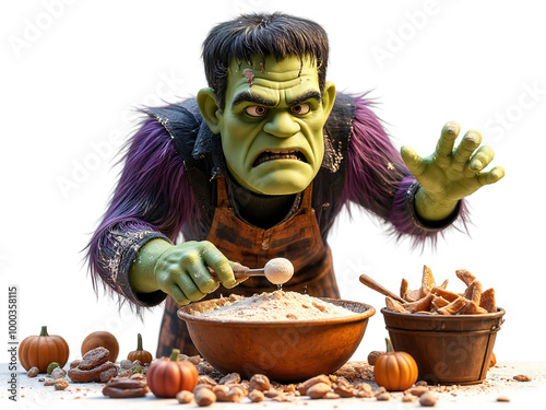 Frankenstein's Festive Bake: A Spooky Halloween Treat  - Generated by Generative AI