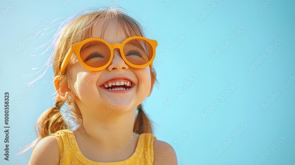 Cheerful Girl in Sunglasses Enjoying Summer Joy Cheerful Girl in Sunglasses Enjoying Summer Joy
