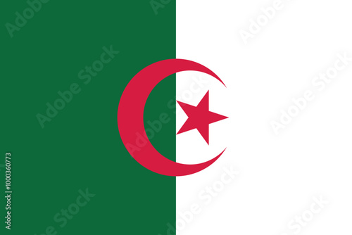 Flag of Algeria. Accurate proportion and official colors.