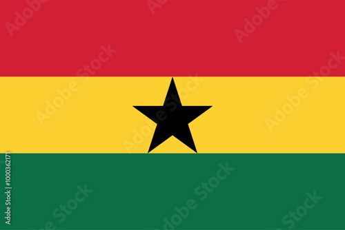 Flag of Ghana. Accurate proportion and official colors.