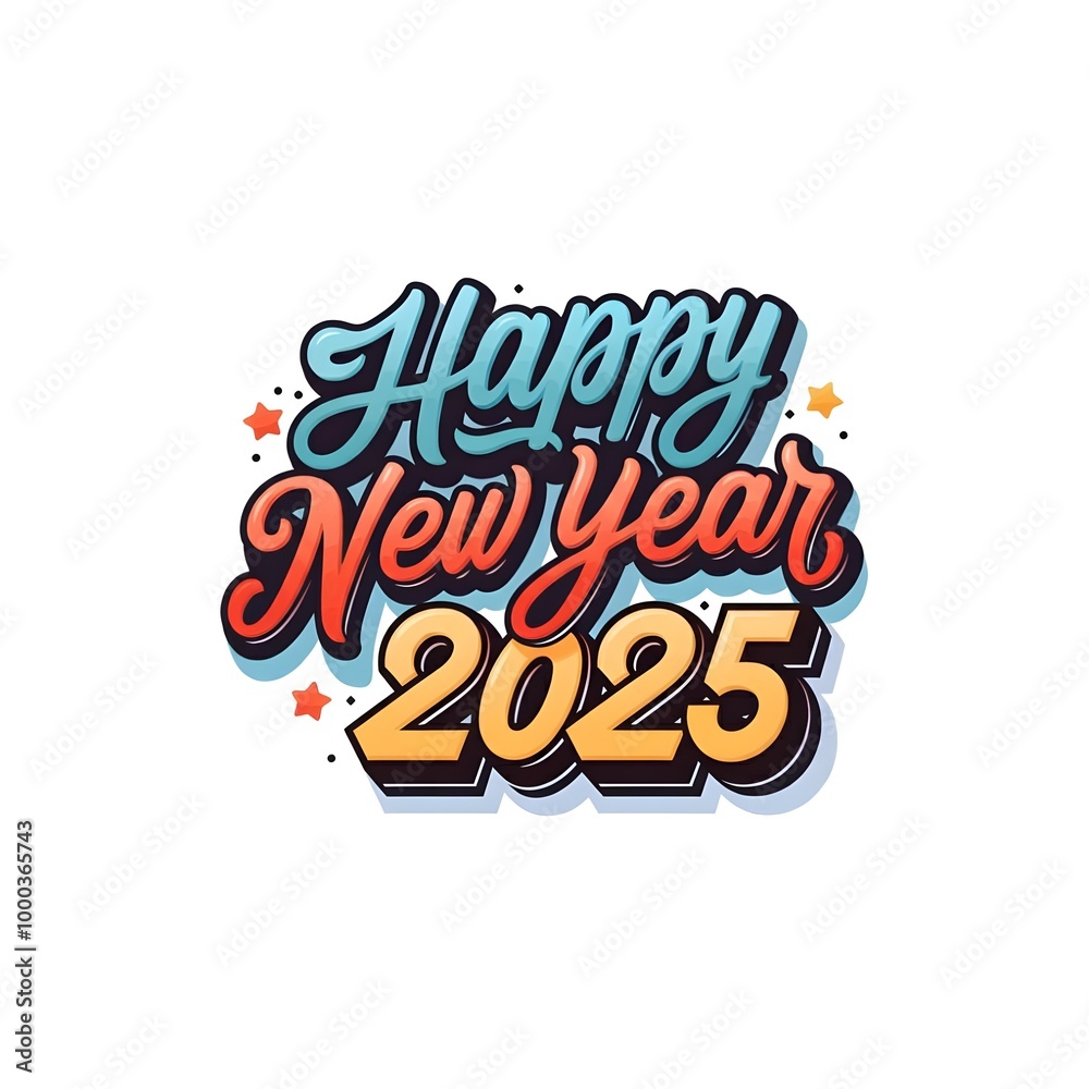 Obraz premium Happy New Year 2025 