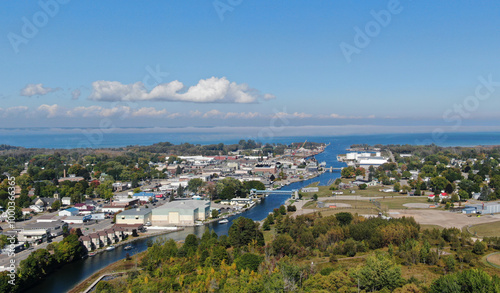 Fototapeta Naklejka Na Ścianę i Meble -  aerial view of Cheboygan, Michigan