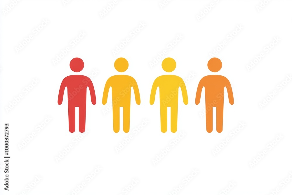Simple icon of four diverse figures standing together symbolizing unity inclusion and equality in a flat minimalist design Simple icon of four diverse figures standing together symbolizing unity inclusion and equality in a flat minimalist design