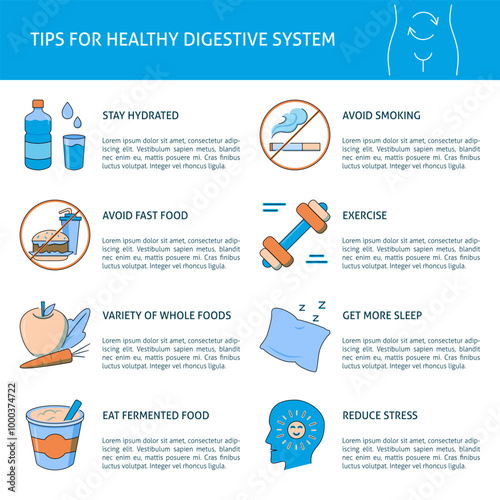 Healthy digestive system tips banner template