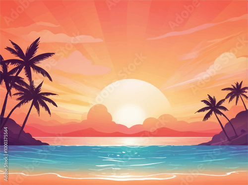 Summer beach colorful background