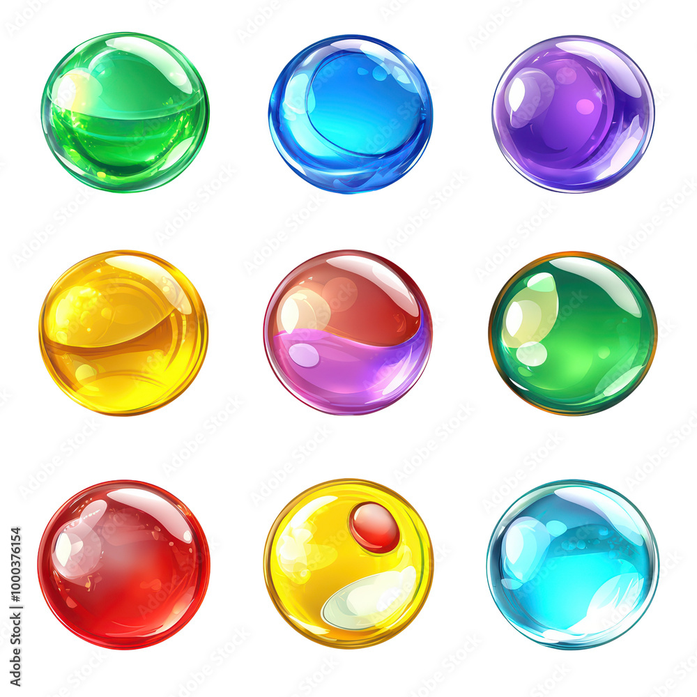 Colorful marble balls in a grid pattern, perfect for backgrounds or design elements isolated on transparent background. Colorful marble balls in a grid pattern, perfect for backgrounds or design elements isolated on transparent background.