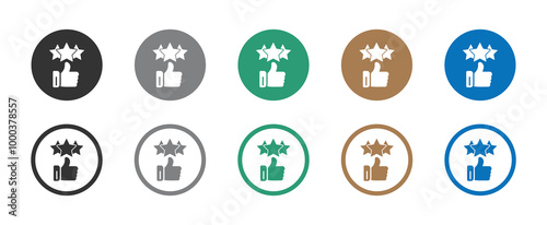Rating vector flat icons set. Customer ration icon. Customer satisfaction vector sign collection