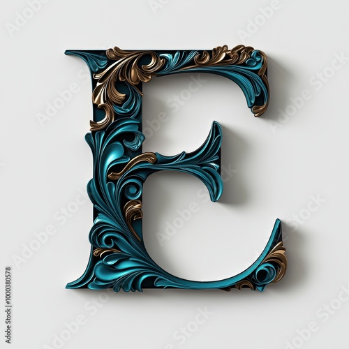 Wallpaper Mural Elegant Ornate Letter E in Rich Colors Torontodigital.ca