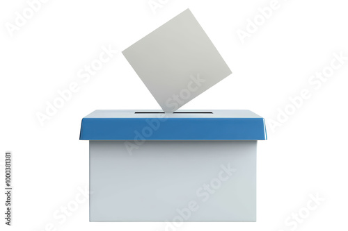 Vote box representing democracy and civic engagement isolated on transparent background. photo