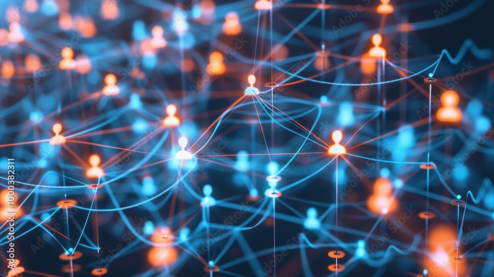 Organizational Network Connection fostering a Digital Business Hub with Diverse Individuals Visualize