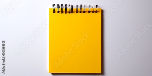 Yellow notepad on white background, bright and useful.