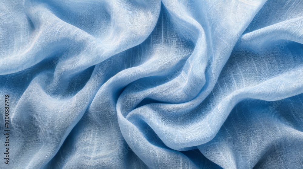 Obraz premium Blue Fabric Texture Background - Soft, Smooth & Draped