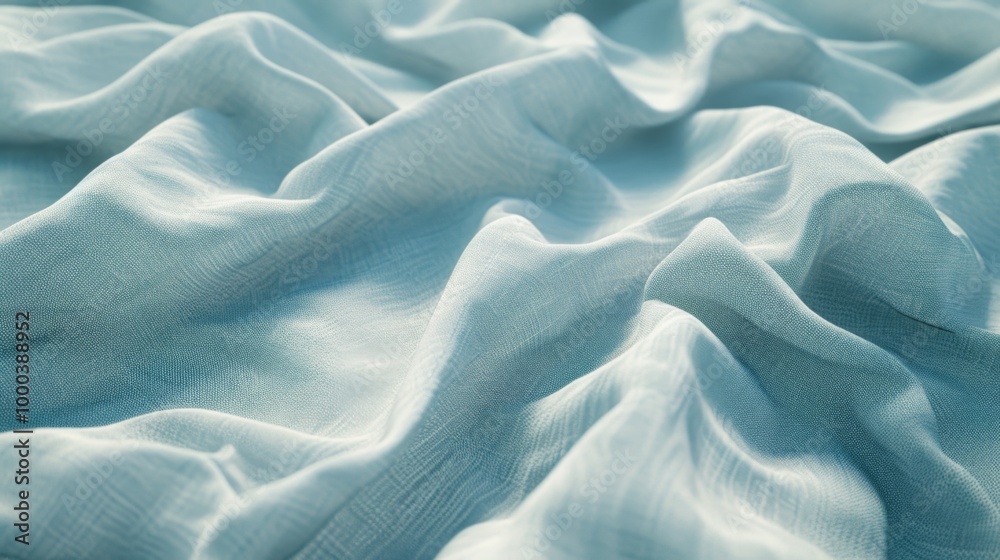 Obraz premium Close-up of Soft Blue Fabric Texture