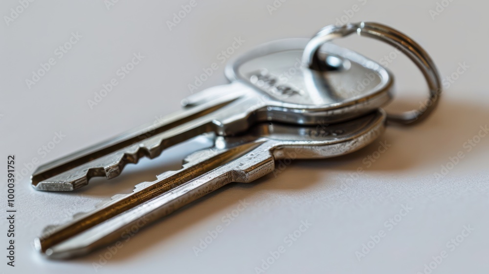 Pair of House Keys on a Wooden Surface Pair of House Keys on a Wooden Surface