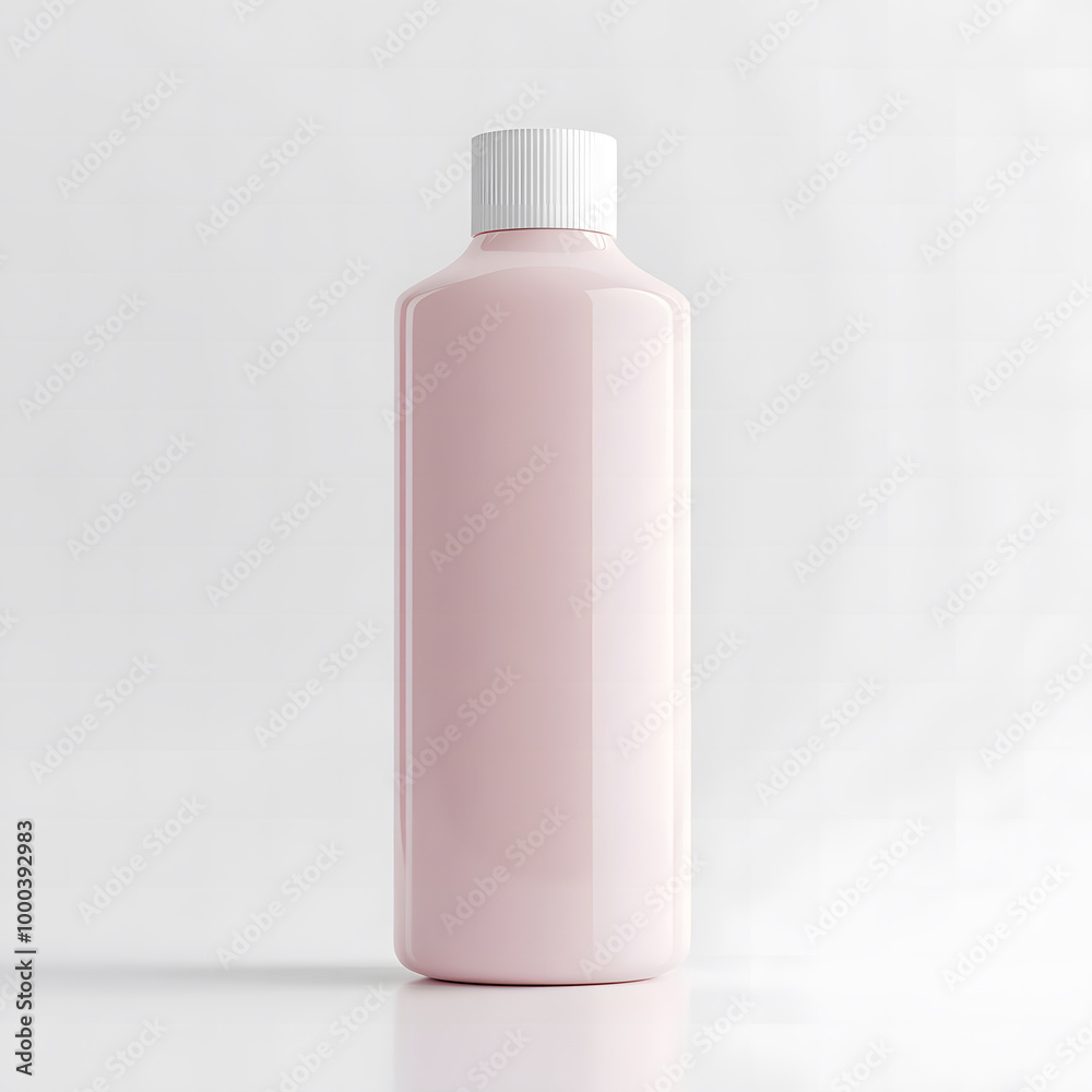Minimalist Pink Cosmetic Bottle for Skincare or Beauty Products