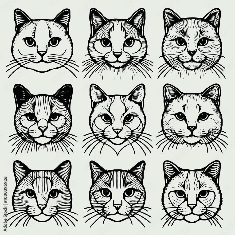 black and white pet line art
pattern with cats
set of cats black and white pet line art
pattern with cats
set of cats