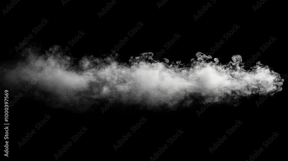 White smoke billows against a black background. White smoke billows against a black background.