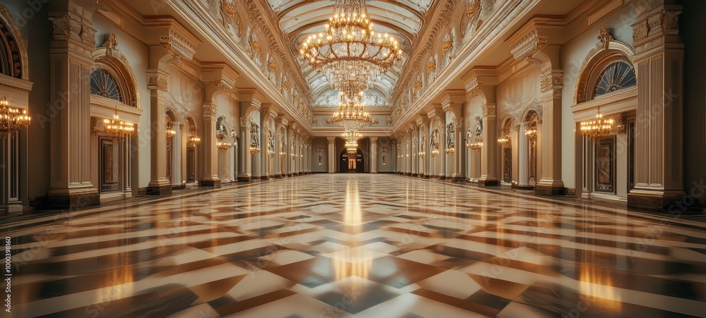 Fototapeta premium A luxurious, empty ballroom