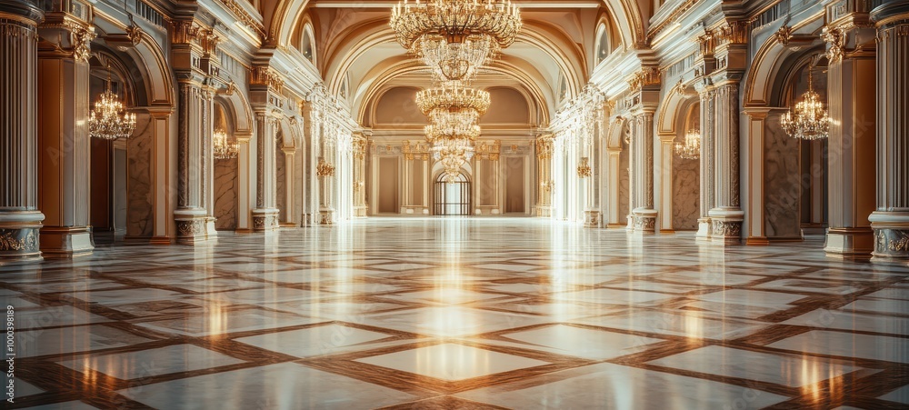 Fototapeta premium A luxurious, empty ballroom
