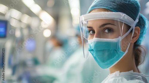 medical professional in surgical mask in hospital