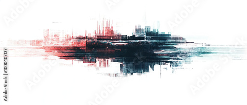 abstract digital glitch isolated png transparent background