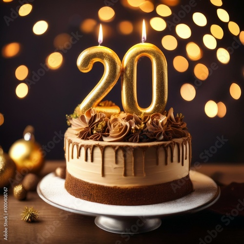 birthday cake, 20yo, AI generated