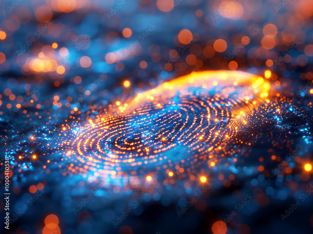 Fingerprint in ultraviolet colors Fingerprint in ultraviolet colors