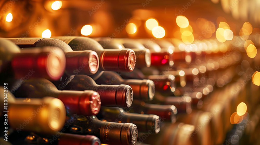 Wine bottles in the winery cellar Wine bottles in the winery cellar