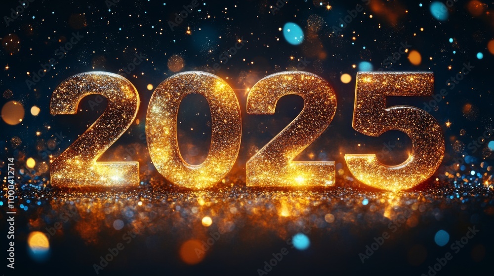2025 Happy New Year, Sparkles, glitter, banner background 2025 Happy New Year, Sparkles, glitter, banner background