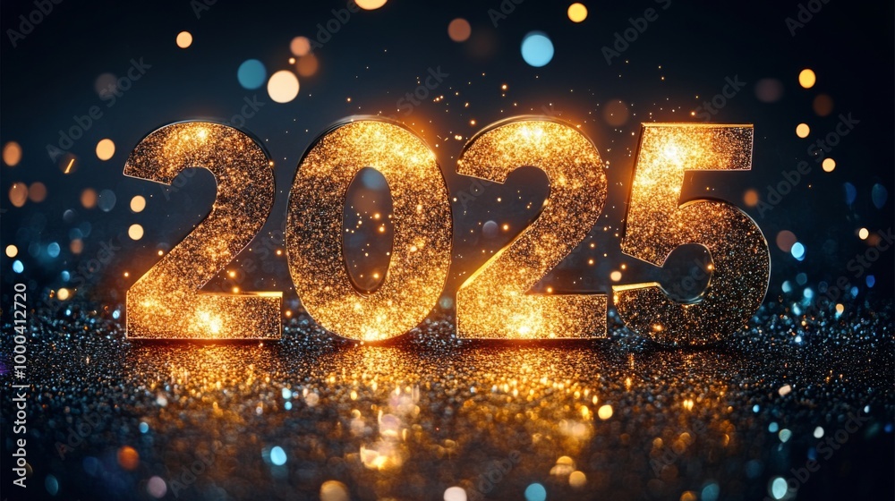 2025 Happy New Year, Sparkles, glitter, banner background 2025 Happy New Year, Sparkles, glitter, banner background