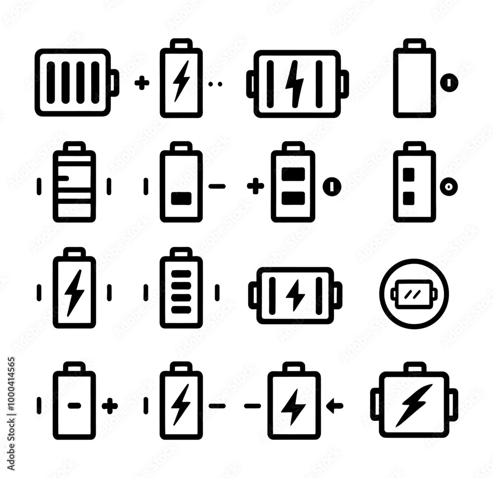 battery icons set battery icons set