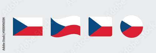 Free Download Vector Czech Republic flag. Set of Czech Republic Flags Collection. 
 - GFXLoad