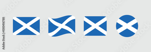 Vector Scotland flag. Set of Scotland Flags Collection. 
