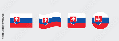 Free Download Vector Slovakia flag. Set of Slovakia Flags Collection. 
 - GFXLoad