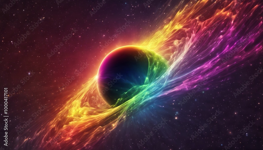 Obraz premium Prismatic Space - The Vibrant World of Electromagnetic Waves, HDR, Artistic Filter