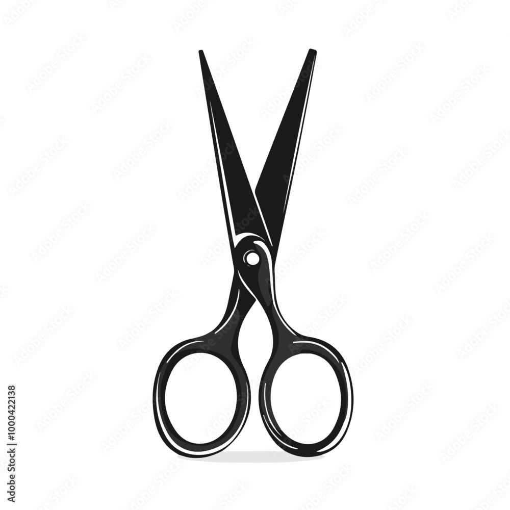 Elegant Scissors Silhouette and Line Vector on White Background Elegant Scissors Silhouette and Line Vector on White Background