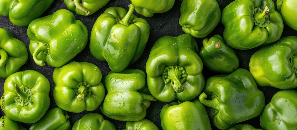 Green Fresh Bell Peppers Vegetables Background Green Fresh Bell Peppers Vegetables Background