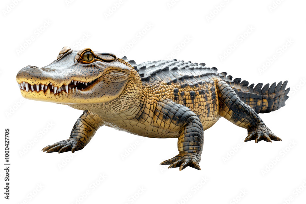 Crocodile model, white isolate background transparent background Crocodile model, white isolate background transparent background