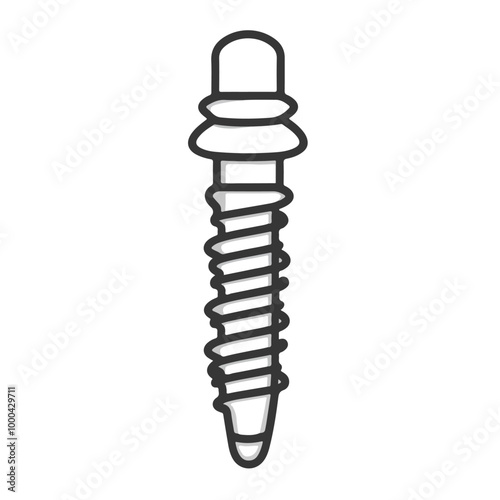 Self Tapping Screw Outline Illustration for Industrial Use