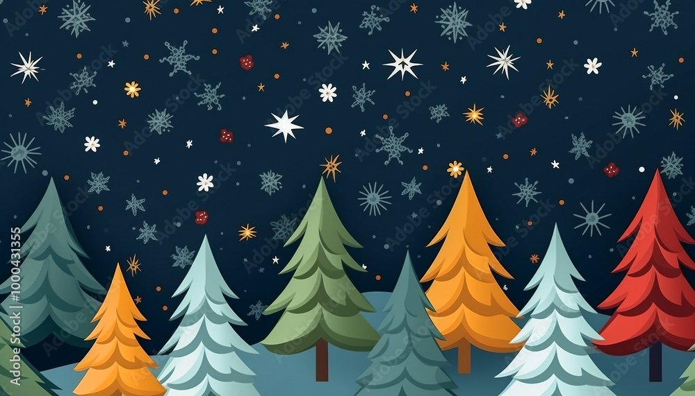 Christmas winter night creative background