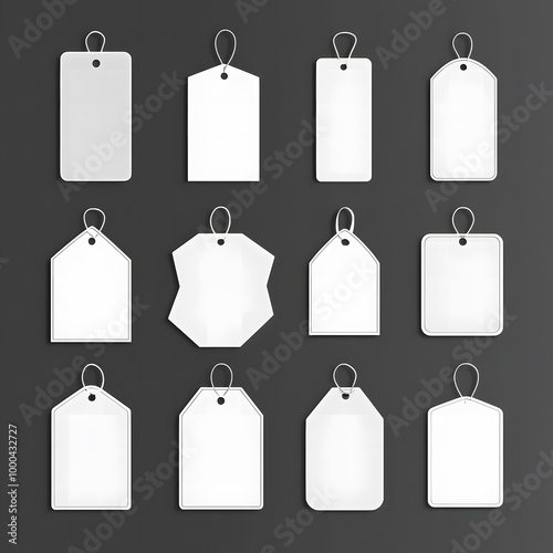 Set of Blank Price Tags with Strings – Minimalist Design