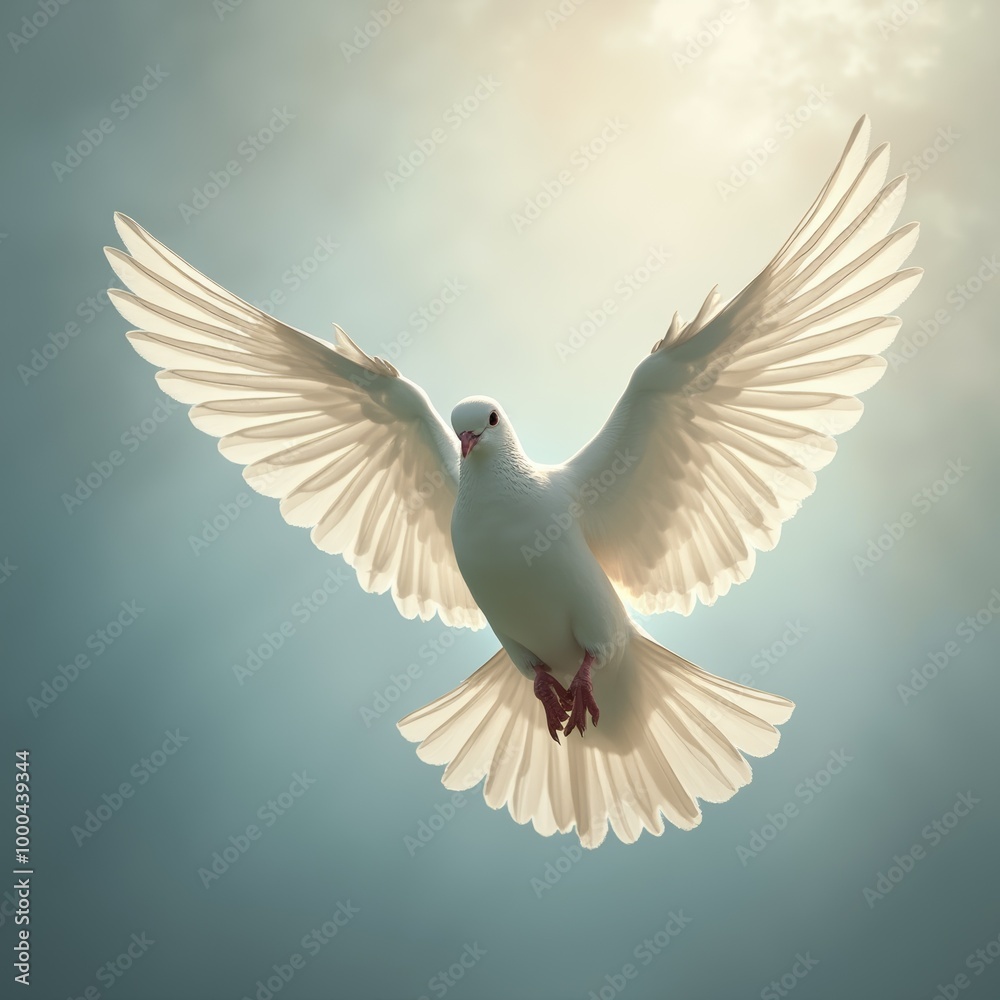 Obraz premium flying white dove symbolizing peace