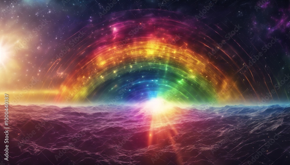 Obraz premium Ethereal Currents - Waves of Color in the Universe, High Definition, Brightened