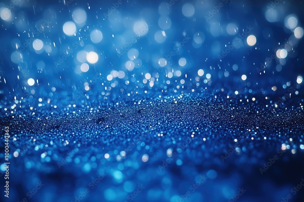 Blue Raindrops Falling And Splashing On Wet Surface Blue Raindrops Falling And Splashing On Wet Surface