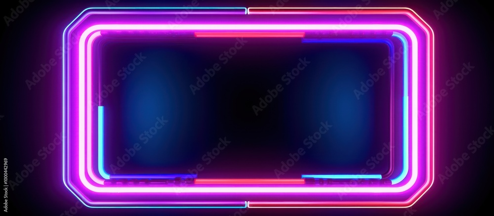 Neon Light Frame with Glowing Edges Neon Light Frame with Glowing Edges