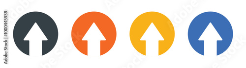 Vector Up Arrow Icon Set In Multiple Color