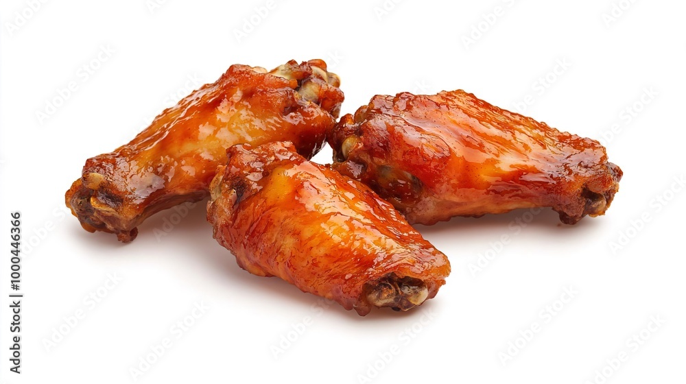 Chicken wings on solid white background, single object Chicken wings on solid white background, single object