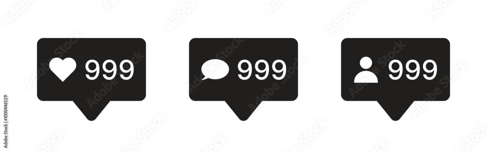 Vector Follower Flat Icon. Comment Flat Icon. Like Flat Icon Symbols Vector Follower Flat Icon. Comment Flat Icon. Like Flat Icon Symbols